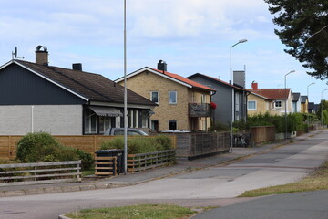 Sweden. Streets and houses in the city of Västervik in Sweden. Kalmar County.  © Andrii