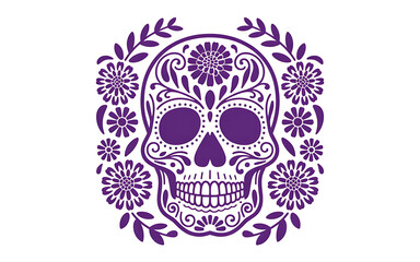 Sugar skull isolated on white background