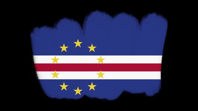 Cape Verde flag created with brush strokes