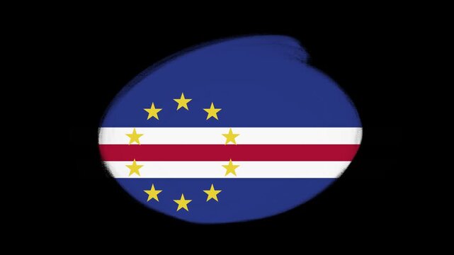 Cape Verde flag created with brush strokes