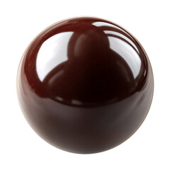 A perfect dark chocolate sphere glossy surface sweet treat