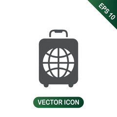 Travel Suitcase with Globe Icon