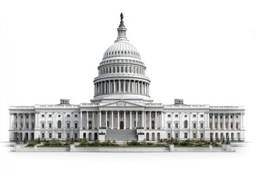US Capitol Building facade, white, grand
