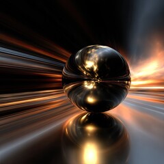 Metallic sphere in a dynamic, abstract space