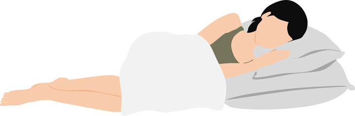 Fototapeta premium 昼寝をする女性のイラスト