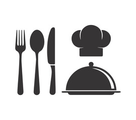Collection of culinary utensils and cooking equipment graphics.