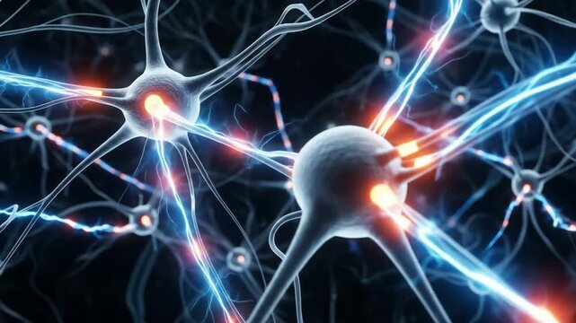 Brain Neurons Firing Synapses, Neural Network Simulation, Medical Animation