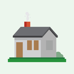 The house draw simple home in vector with a flat concept illustration fot templete in the vector .