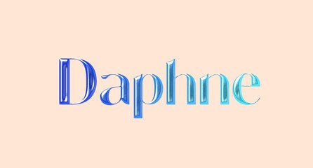 Daphne name. European Name illustration. Colorful gradient graphic vector typography with removable background. 3D Separate european name.