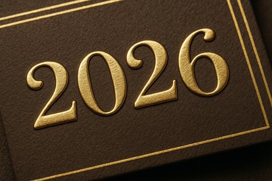 Elegant 2026 invitation with gold embossed numbers on black paper—ideal for weddings, parties, and corporate events.