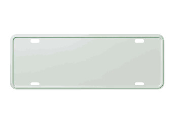 A blank, rectangular vehicle license plate with rounded corners, ready for customization.