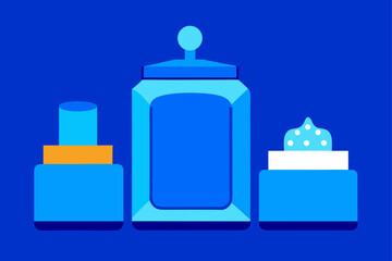 Obraz premium Bright Blue Napkin Dispensers and Candy Jars