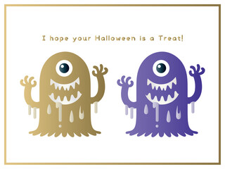 ハロウィーン■ハロウィーンモンスターのイラストセット■ポストカード