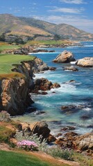 Coastal golf course with dramatic cliffs