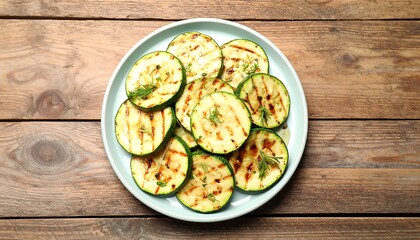Grilled zucchini slices on plate (2)