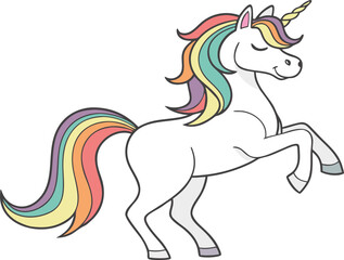 mystical unicorn rainbow wonder vector
