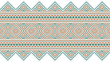 Ethnic style seamless tribal pattern. Orange, blue, Mexican, Aztec and Mayan. Background. Vector. Wallpaper. Print. Ethnic geometric.