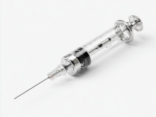 3D Render of Medical Syringe Isolated on Pure White Background