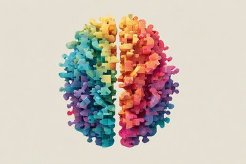 Vibrant Brain Puzzle Representation