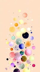 Abstract watercolor circles, pastel colors, light background