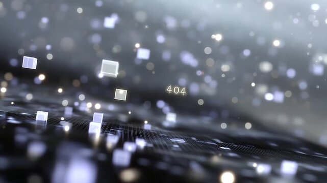 404 Error Page in Digital Space with Emojis