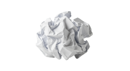 Pristine, artfully crumpled white paper, intricate textures and subtle undulations, off-center on a minimalist light background with soft studio light, concept of innovation and ideation