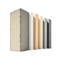 Grey Concrete Block with Rough Texture and Sharp Corners on Transparent Background