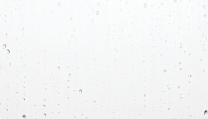 Ephemeral Raindrops on Glass: The scene is an ethereal and minimalist display of countless water droplets, capturing the transient and delicate beauty of a rainy day on glass.