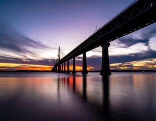 Fototapeta premium Sunset over a bridge
