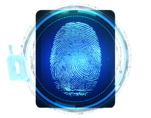fingerprint on blue background