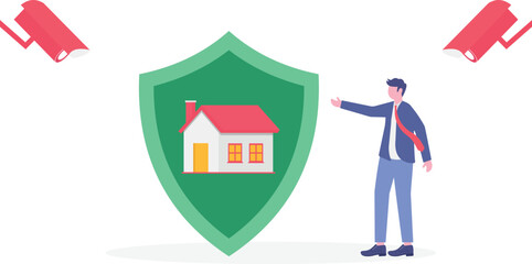 Fototapeta premium Security system design, construction site protection, 