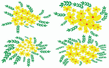 Yellow floral bouquets