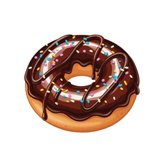 chocolate donut isolated on white background