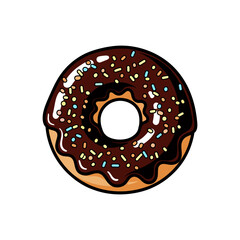 chocolate donut isolated on white background