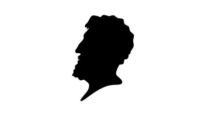 Xenophon portrait, black isolated silhouette