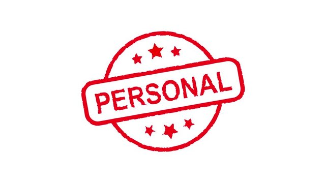 Personal - Stamp, Imprint, Seal Template. Motion Graphics Video Footage. Chroma key. 4K Stamp Imprint Seal Template Animation. Alpha Channel.