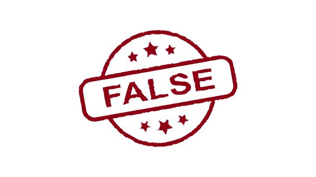 False - Stamp, Imprint, Seal Template. Motion Graphics Video Footage. Chroma key. 4K Stamp Imprint Seal Template Animation. Alpha Channel.