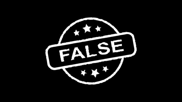 False - Stamp, Imprint, Seal Template. Motion Graphics Video Footage. Chroma key. 4K Stamp Imprint Seal Template Animation. Alpha Channel.