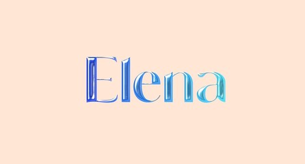 Elena name. European Name illustration. Colorful gradient graphic vector typography with removable background. 3D Separate european name.