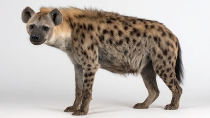 Naklejka premium Spotted Hyena profile against white background