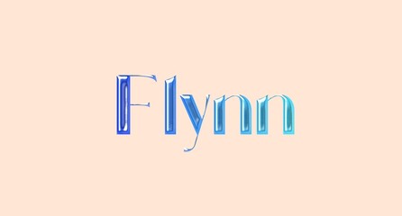 Flynn name. European Name illustration. Colorful gradient graphic vector typography with removable background. 3D Separate european name.