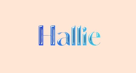 Hallie name. European Name illustration. Colorful gradient graphic vector typography with removable background. 3D Separate european name.