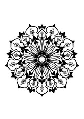Vintage mandala style seamless floral pattern in an ornate round lace decoration, perfect for an abstract flower background design