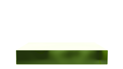 3D Render a green and white shelf with a white top