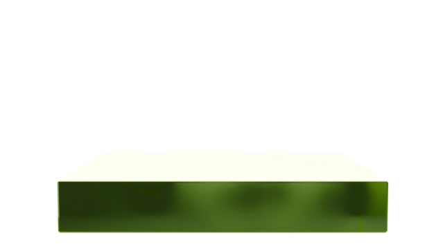 3D Render a green and white shelf with a white top