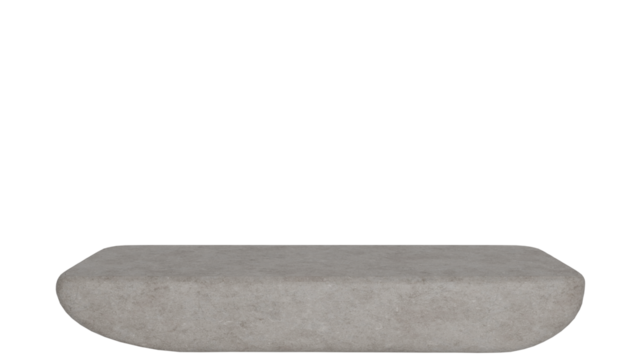 3D Render a gray stone on a white background