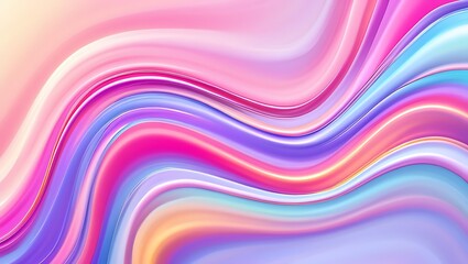 Obraz premium Vibrant flowing liquid waves of pastel colors with a soft glow