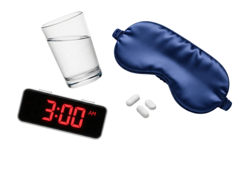 PNG Insomnia Objects Set Transparent Isolated on White Background Sleep Lack