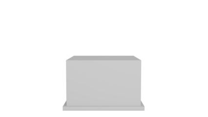 3D Render a white square object with a base