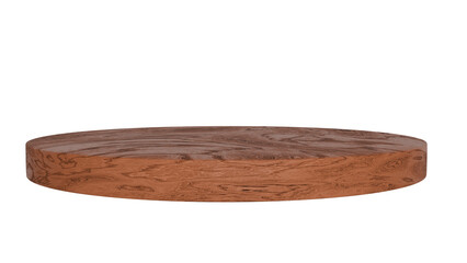 3D Render a wooden plate with a brown surface